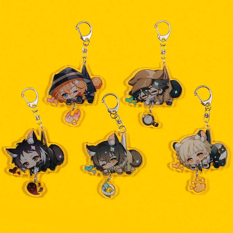 Anime Bungo Stray Dogs Key Chains Dazai Osamu Ryunosuke Akutagawa Nakahara Chuya Keychain Cosplay Acrylic Pendant Keyring | Тематическая