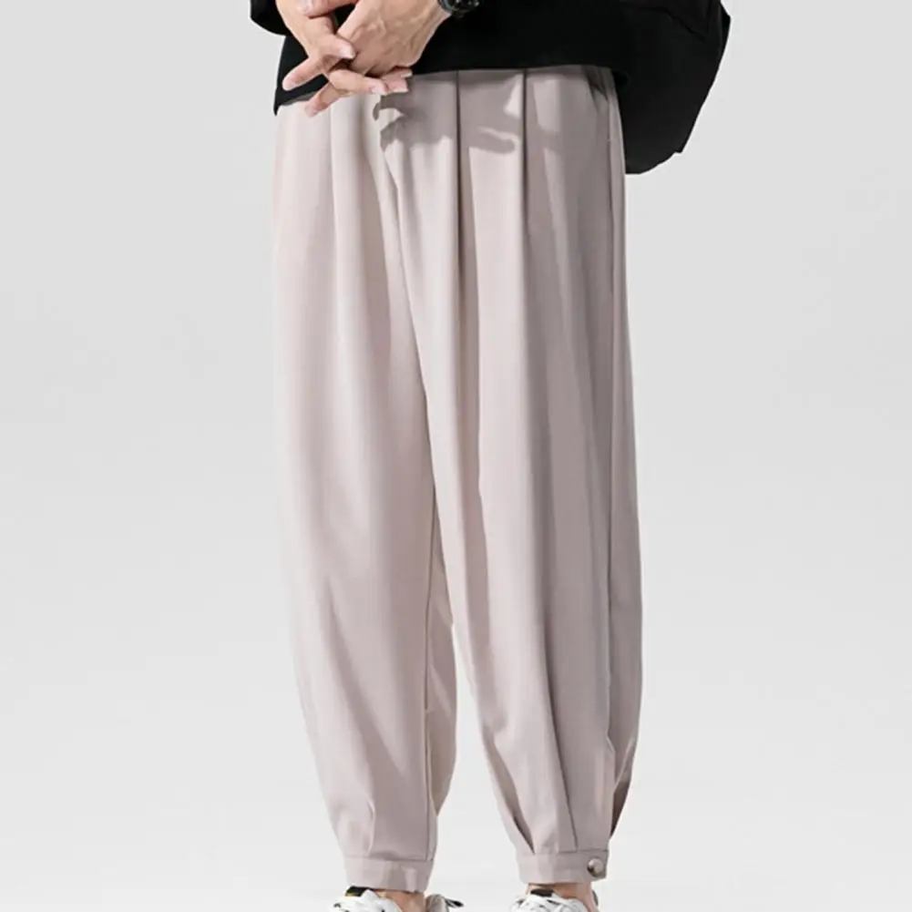 

Стильные быстросохнущие летние брюки, однотонные тонкие однотонные мужские брюки до щиколотки