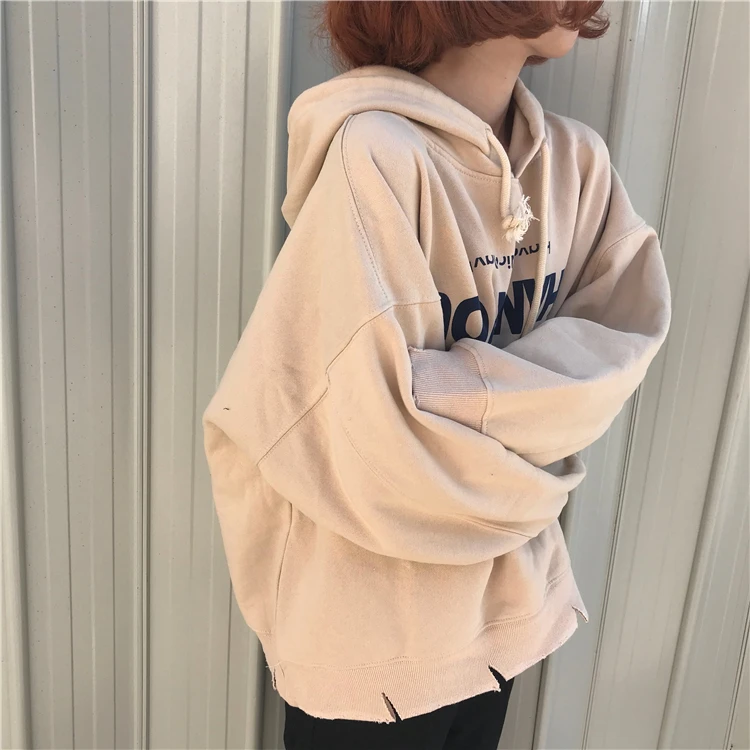 Harajuku толстовки с капюшоном и буквенным принтом, Зимние Повседневные флисовые толстовки с капюшоном большого размера, женское плотное пальто, студенческие пуловеры с длинным рукавом