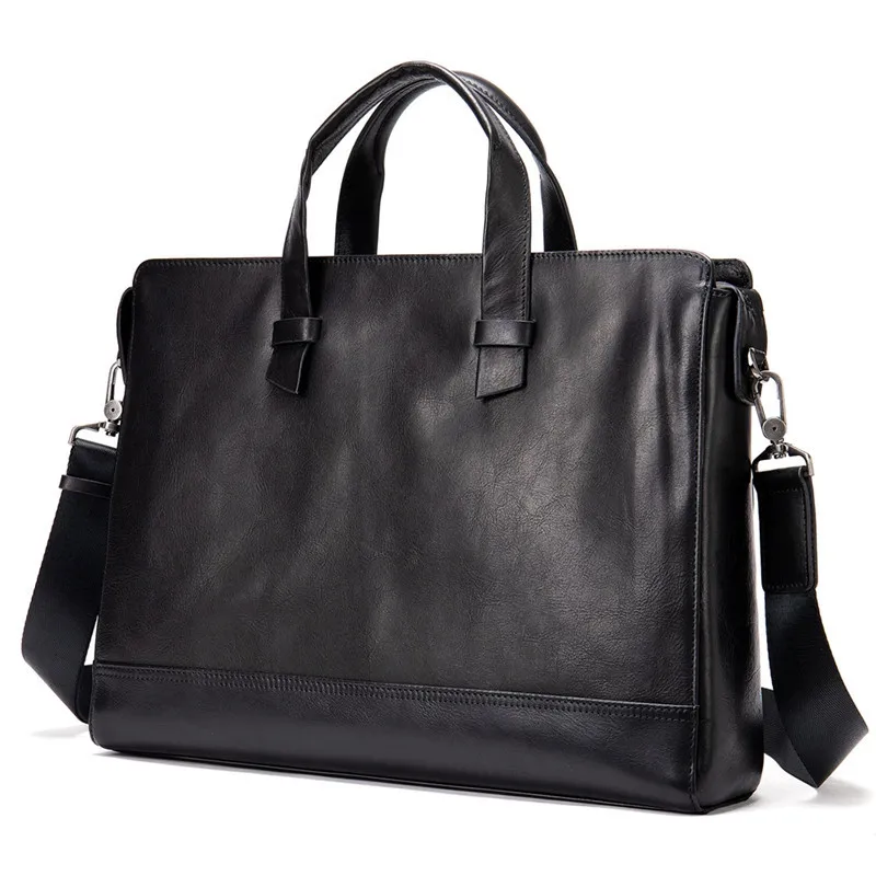 

Fashion Men's Briefcase Male Handbag Genuine Leather Original Handbag Man Business Shoulder Bag Brown For 14 Inch Laptop Bag