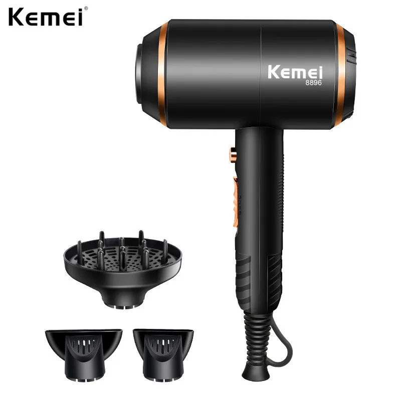KM-8896 4000W Professional Salon Hair Dryer 2 in 1 Hot Air Brush Negative Ionic Blow Strong Wind | Бытовая техника