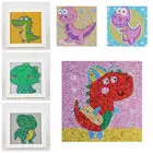 Маленькие и легкие наборы алмазной живописи 5D для детей милый динозавр Стразы картины Искусство ремесло для домашнего декора подарок для девочек и мальчиков