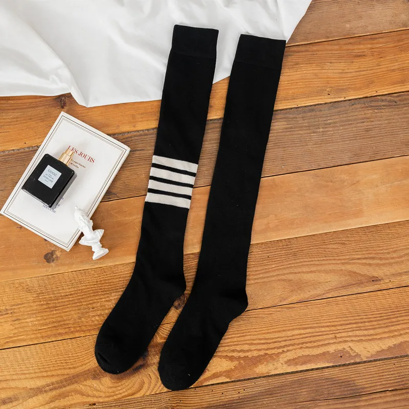 Kawaii JK asymmetric AB socks Lolita horizontal long tube over the knee women's socks Harajuku personality all-match socks