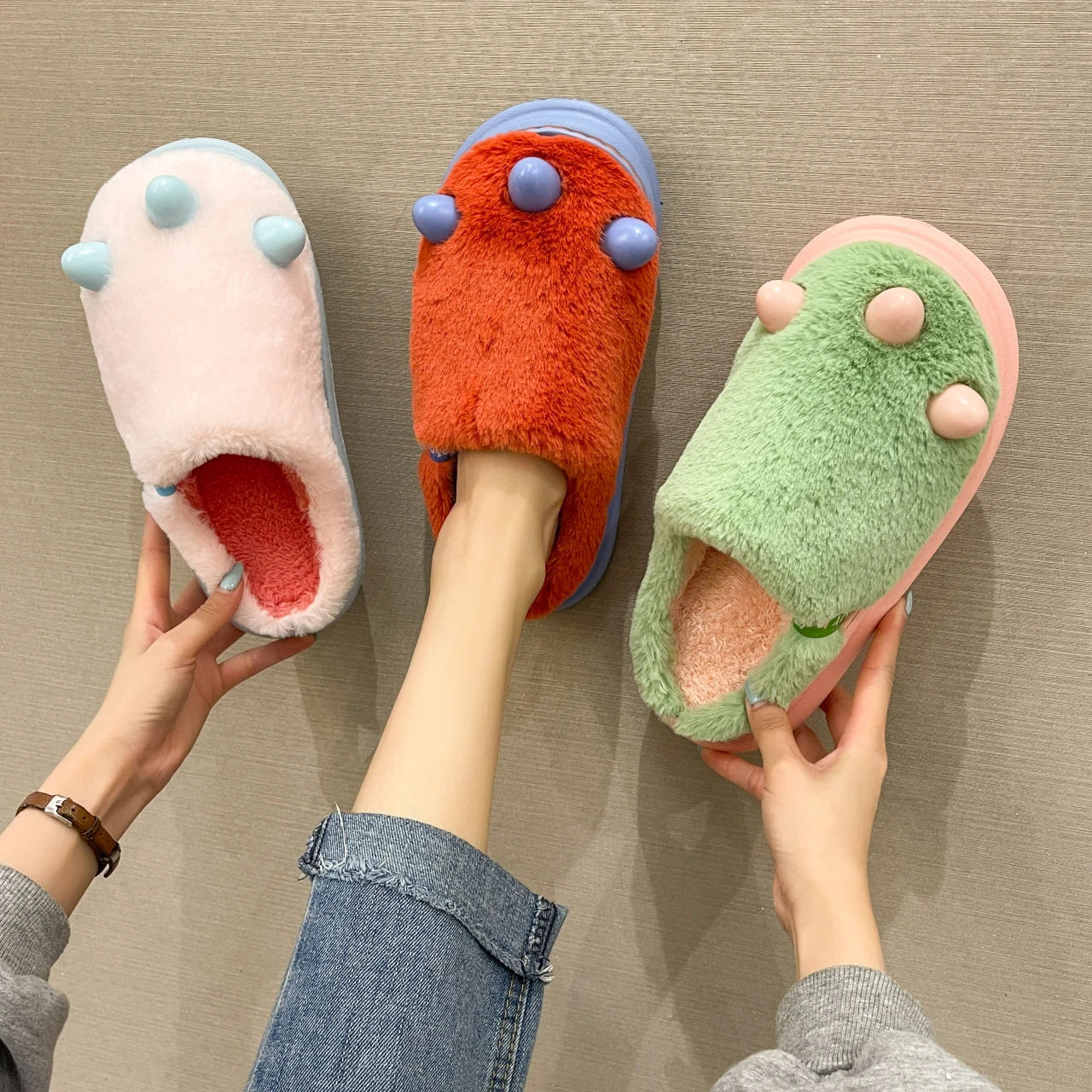 

Women's Slippers 2021 Winter New Adult Slippers Women Indoor Floor Home Shoes Couple Models Bedroom Warm Soft Bottom Slippers