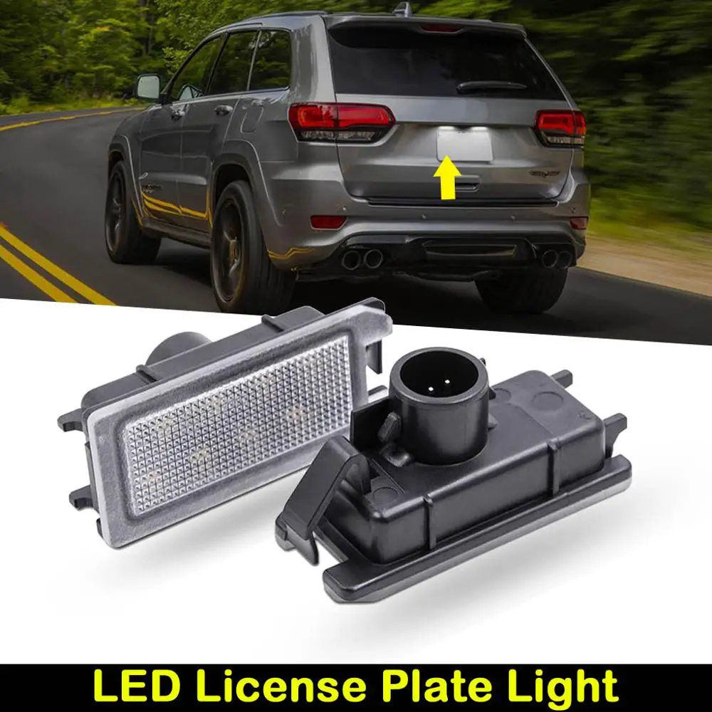 For Jeep Grand Cherokee Compass Patriot Maserati Levante  Fiat 500  Dodge Viper Car Rear White LED License Plate Light