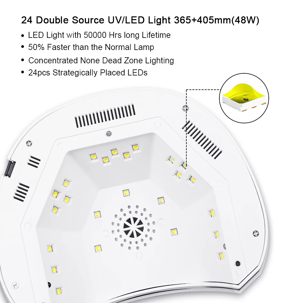 Автоматический датчик 48 Вт Профессиональная УФ лампа 365 + нм для отверждения всех