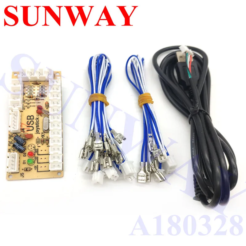 2 проигрывателя Нулевая задержка игровой DIY KIT USB энкодер ПК для джойстика для 4way& 8way Zippy джойстик и 4,8 мм Кнопка