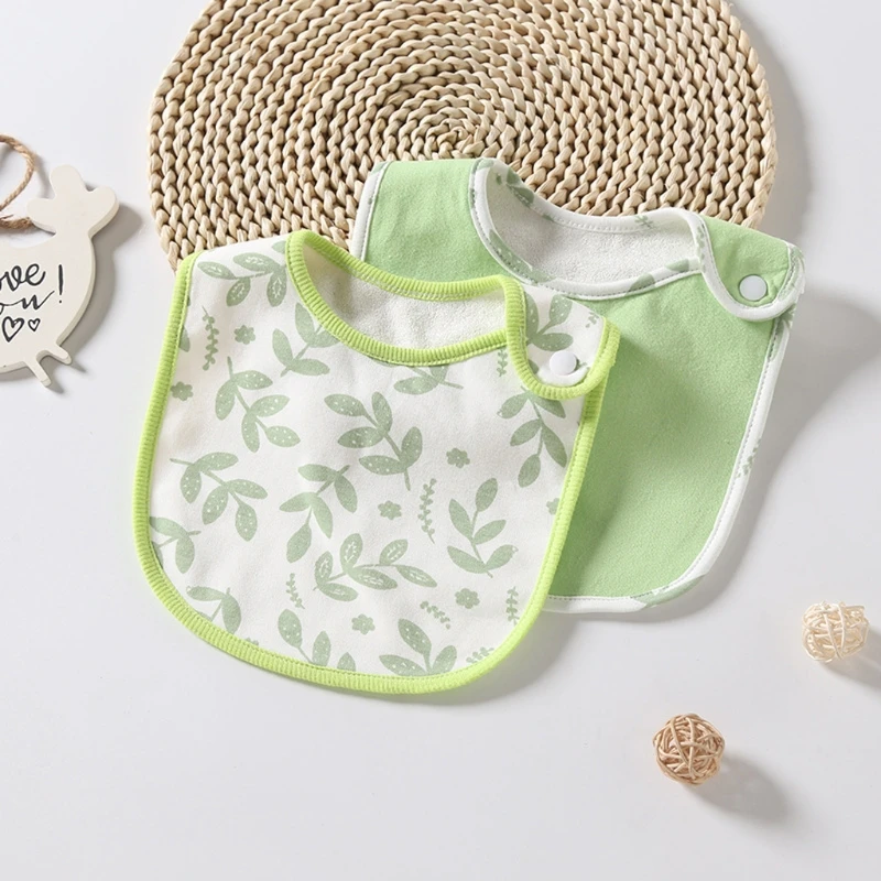 

2Pcs Baby Feeding Bib Waterproof Apron Towel Toddler Dinner Bandanas Burp Cloths