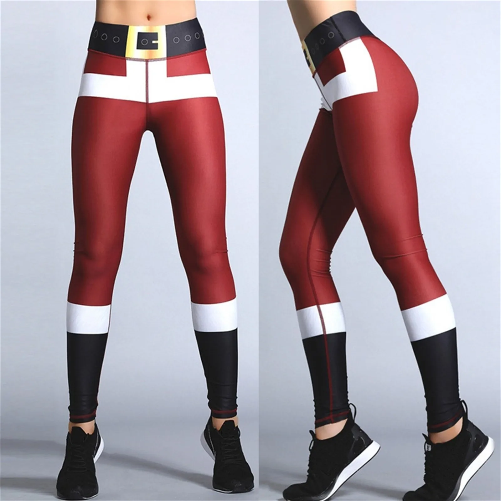 

Женские штаны, рождественские леггинсы с Санта Клаусом, снеговиком вечерние легающие брюки, леггинсы для спортзала, йоги, бега, пилатеса, фи...