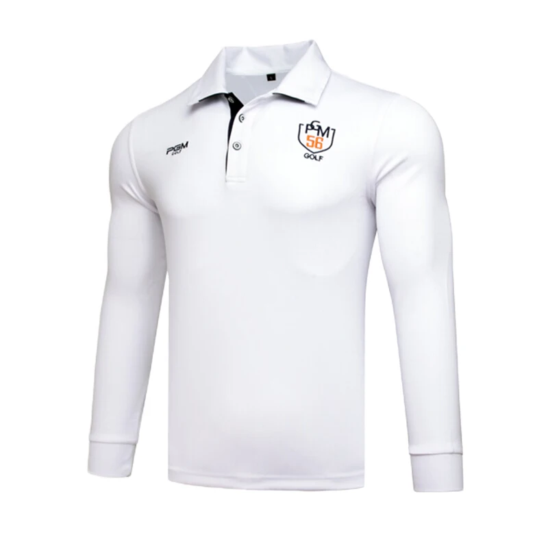 Send Socks! PGM Mens Golf Set Autumn Winter Long Sleeve T-Shirt White Shirt+Navy Blue Sports Casual Tennis Pants Tops M-XXL | Спорт и