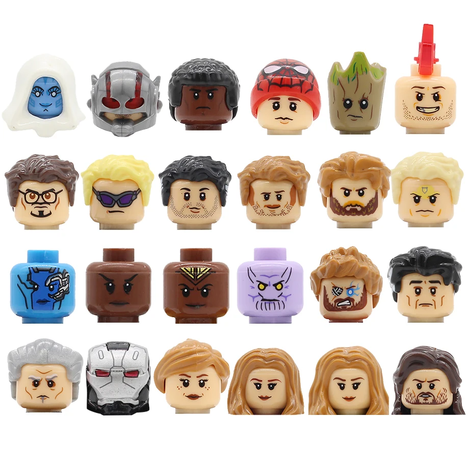 

Feleph Single Comics Figure Head X0192 X0193 X0194 Movie Building Blocks Set Models Brick Toys for Children XINH