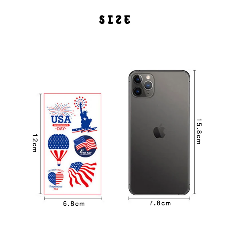 Временные наклейки-татуировки для праздника и вечеринки 10 шт. водостойкие День