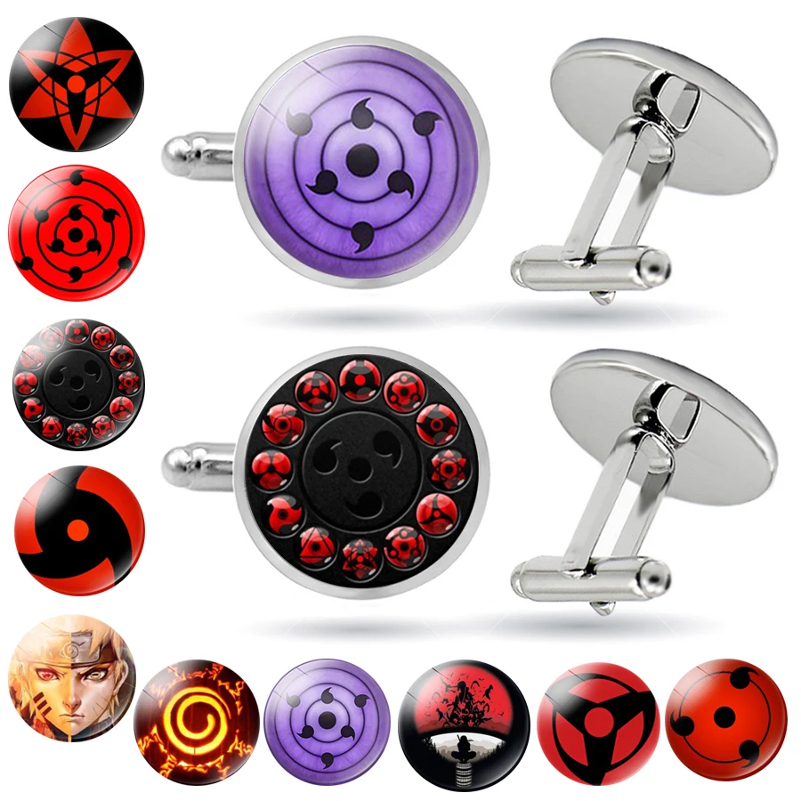 Шаринган запонки в форме глаз Аниме Наруто плетеные Саске Учиха Клан Риннеган