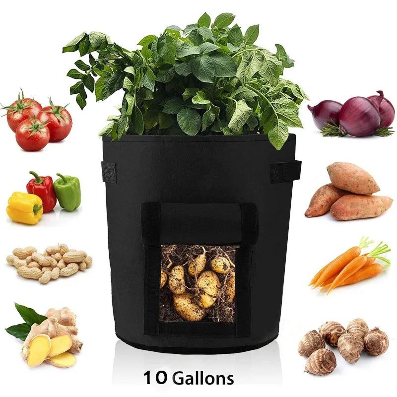 

3 Size Garden Plant Grow Bag Jardin Gardening Biodegradable Jardin Nonwoven Cloth Pot Gardening Bag Vegetable,Potato Planter Bag