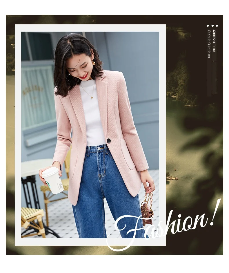 

Women Suit Lady Office Long Blazers Business Work Wear Full Sleeve Single Button Plus Size Uniform Designs Elegant Autumn Winter