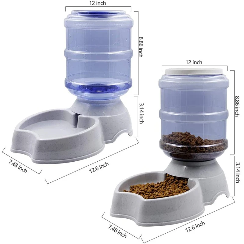 

3.8L Gravity Dog Waterer Dispenser Automatic Dog Feeder Drinker Pet Feeding Bowl for Cat Dog Water Bottle Food Water Dispenser
