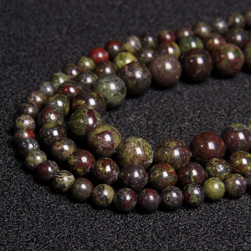 

Wholesale Natural Dragon Blood Stone Beads Round Loose Beads 4 6 8 10 12MM DIY Beads for Jewelry Making Bracelet Necklace 15.5"