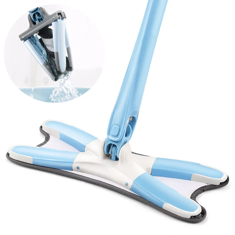 X Тип Швабра для мытья пола со сменной насадкой из микрофибры автоматическая