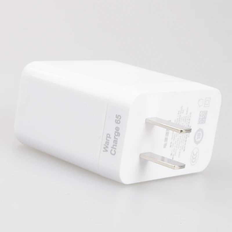Оригинальное зарядное устройство OnePlus 8 T Warp Charge 65 белое стандарта ЕС и США кабель