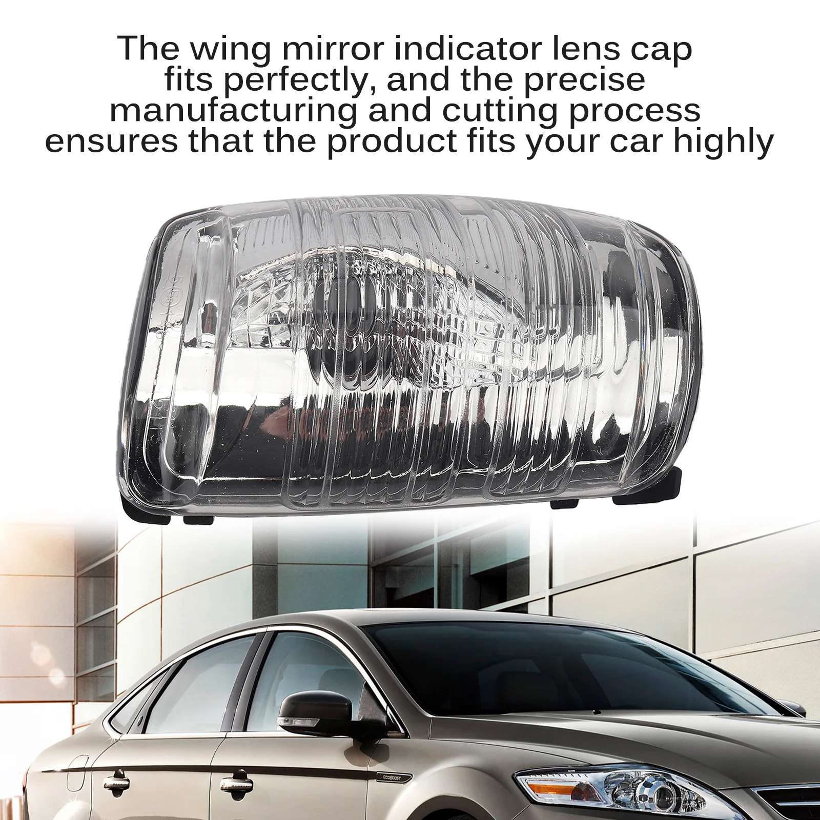 

2pcs Car Wing Mirror Indicator Lamp Lens Cover Practical Car Turn Signal Light Lens Cover Compatible for FORD Car Replacement