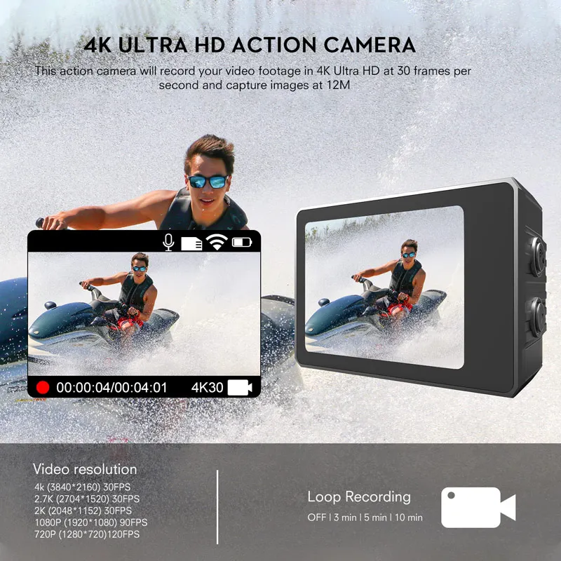 SOOCOO F500 4K экшн и спортивные Камера 4 K/30fps видео 16MP с пультом дистанционного управления Управление HiSilicon чипом серии 2 дюймов Сенсорный экран