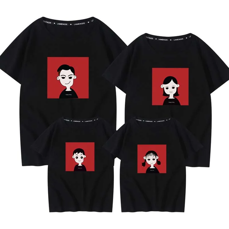 Летняя семейная Одинаковая одежда для отца матери дочери сына смешная футболка с