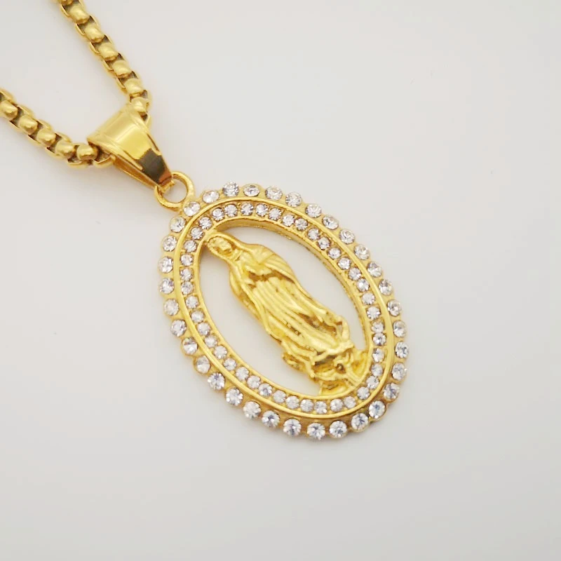 2021 ажурное ожерелье с подвеской Богородицы Амулет из нержавеющей стали