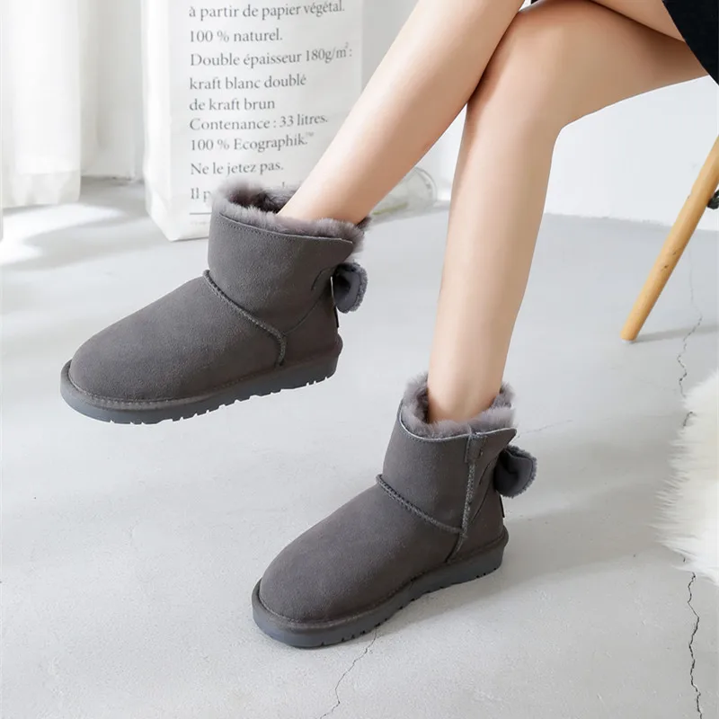 

New Style 2019 Real Sheepskin Women's Winter Classic Woman Snow Boots Genuine Sheepskin Women Boots Women Shoes