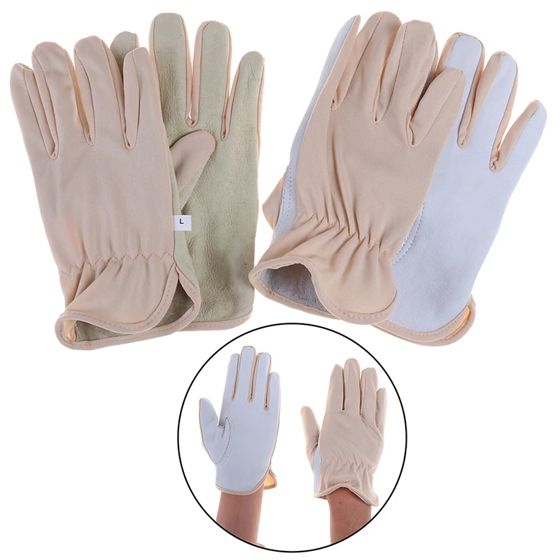 Горячая продажа 1 пара защитные перчатки из свиной кожи и ткани рабочие случайный