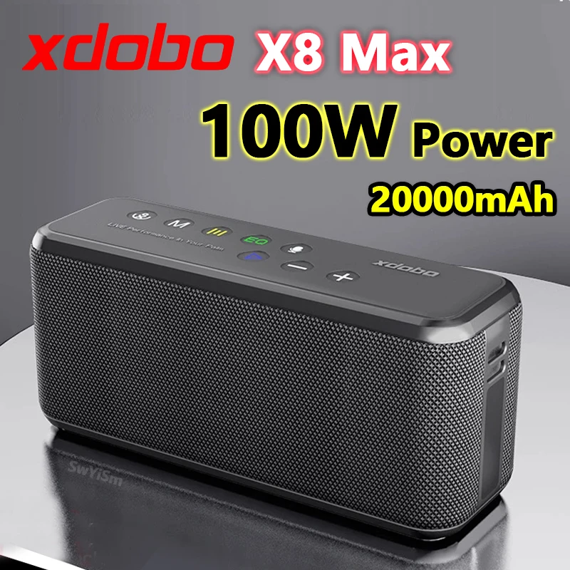 

XDOBO X8 Max 100 Вт портативная беспроводная Bluetooth Колонка TWS сабвуфер и Аккумулятор емкость 20000 мАч четыре ядра функция внешнего аккумулятора