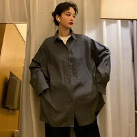 oversized womens clothing spring and autumn loose vintage shirt jacket tooling high street slim