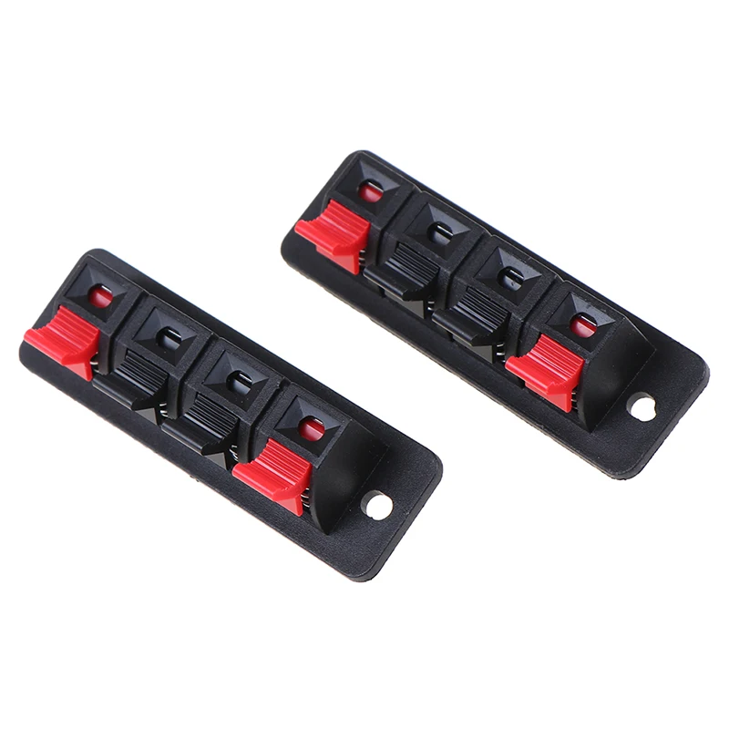 

2Pc 2/4 Positions Connector Terminal Push In Jack Spring Load Audio Speaker Terminals Breadboard Clip AC 50V 3A XF30 Audio WP4-4