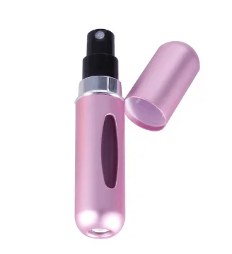 pink color Дорожная мини многоразовая Удобная пустая бутылка для парфюмерии с распылителем ароматный насос спрей чехол Parfum безвоздушный насос косметические контейнеры 4,8 - Цвет: pink color