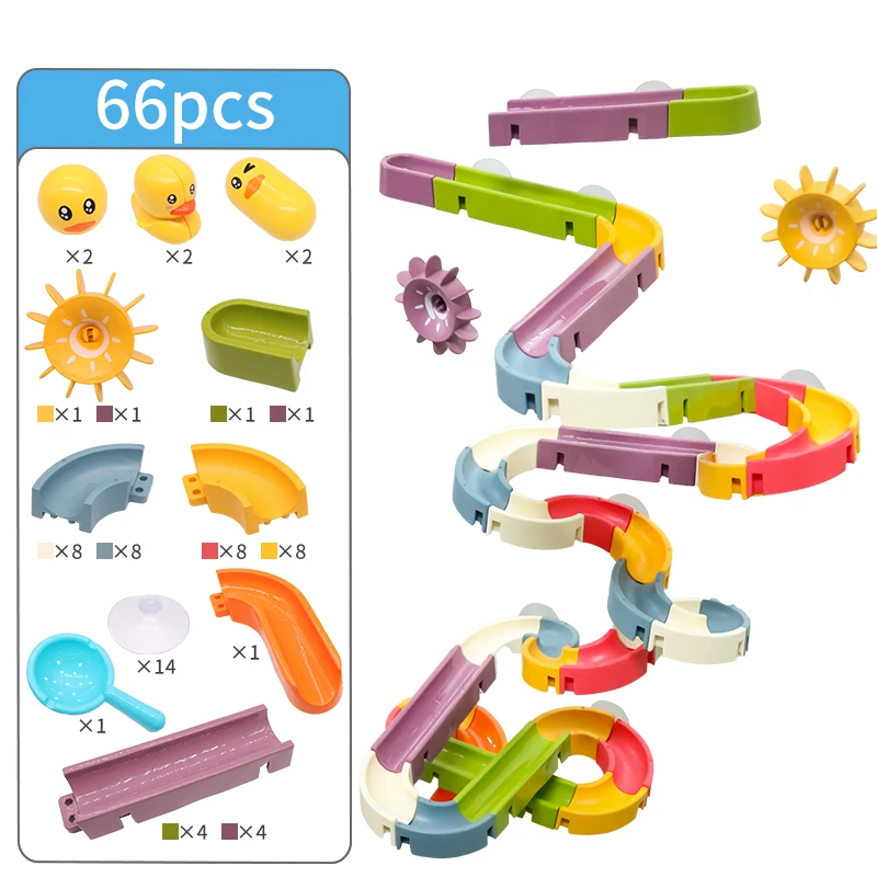 66 шт. детские игрушки для ванной трек водные игры игрушка поливальная машина
