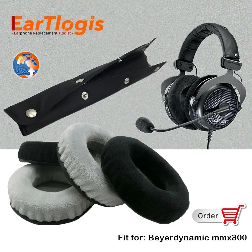 EarTlogis бархат Запчасти для авто Beyerdynamic mmx300 mmx 300 гарнитуры подушечки бампер повязка