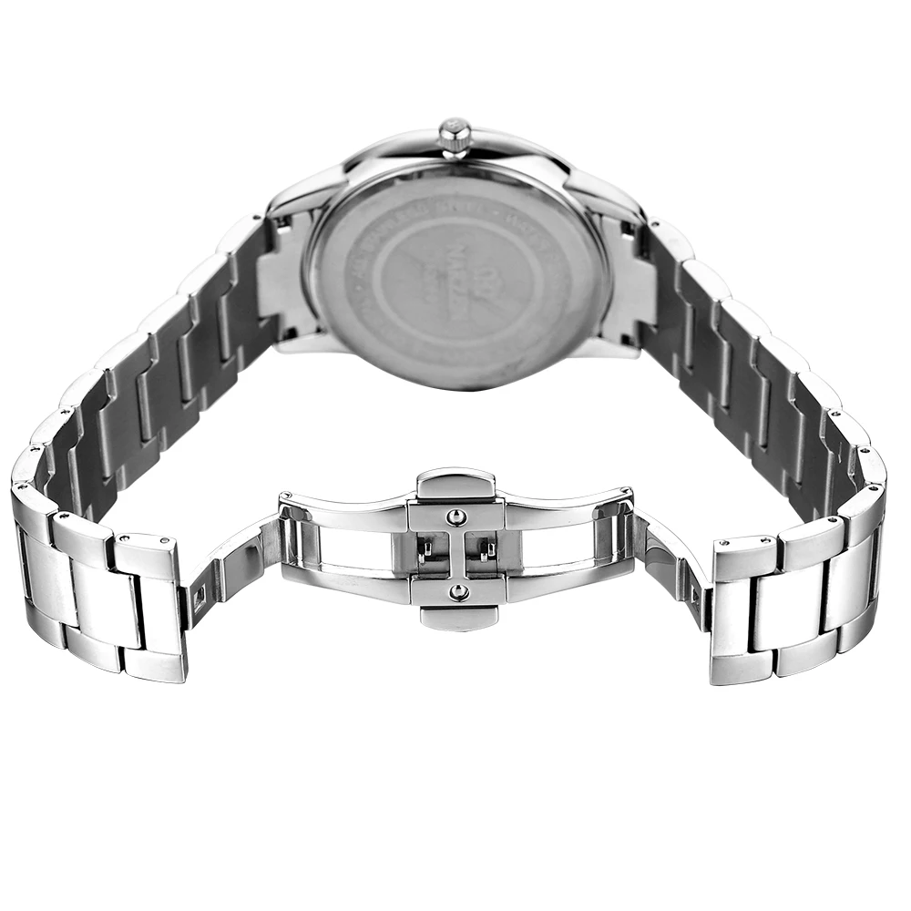 

Luxury Classic Fashion Business Men Watches Display Date Quartz-watch Wristwatch Stainless Steel Male Clock Reloj Hombre blue