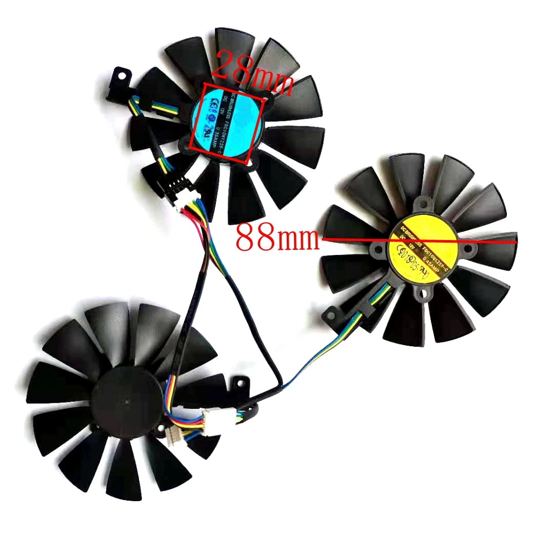 

FDC10U12S9-C FDC10H12S9-C 3pcs/lot 87mm 6pin for ASUS GTX1060 1070 1080 RX480 580 GTX980Ti graphics card fan