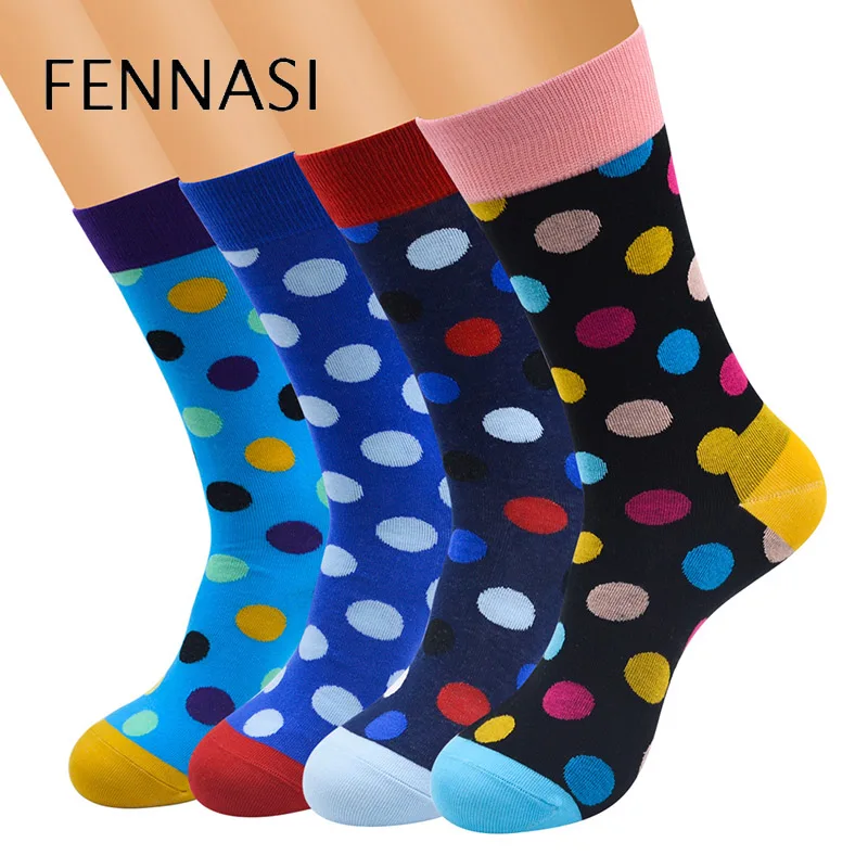 FENNASI/2 пары мужские цветные Повседневные носки с круглым вырезом хлопковые