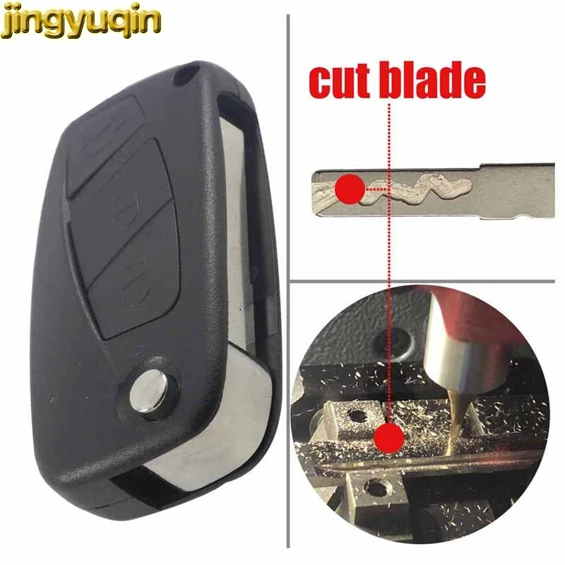 Jingyuqin Cut Blade 3 кнопки флип складной дистанционный Автомобильный ключ Корпус брелок
