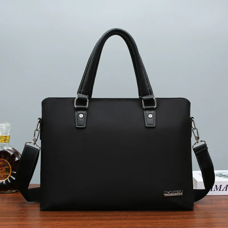 Men's Briefcase Water Proof 14 Inch Laptop Bag New Design Male Handbag Causal Man' Shoulder Bag Travel Bag for Man, Black&Blue