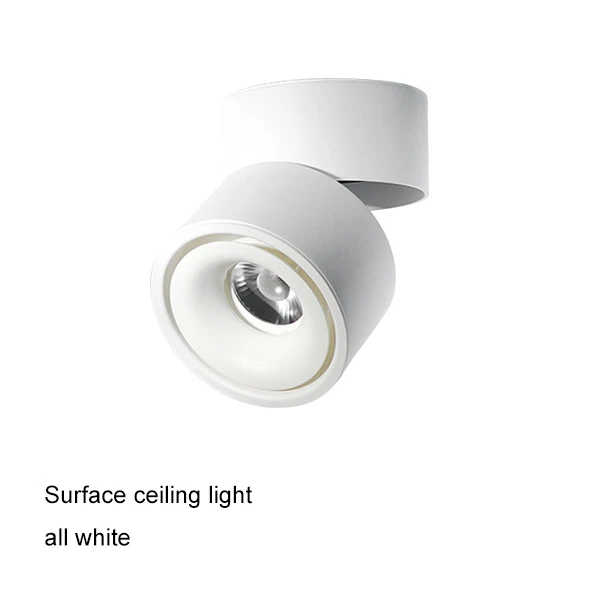 ceiling all white Surface Mounted LED Ceiling Lights Kitchen Fixtures COB Back ground Spot Lamp Angle Adjustable Black White Lampshade AC85-265V - Цвет корпуса: ceiling all white