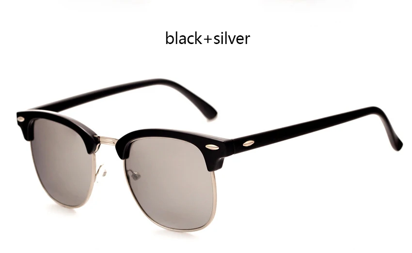 BlackSilverSilver RBRARE, полуметаллические солнцезащитные очки для мужчин и женщин, брендовые дизайнерские очки, отражающие зеркальные солнцезащитные очки, модные классические солнцезащитные очки - Цвет линз: BlackSilverSilver