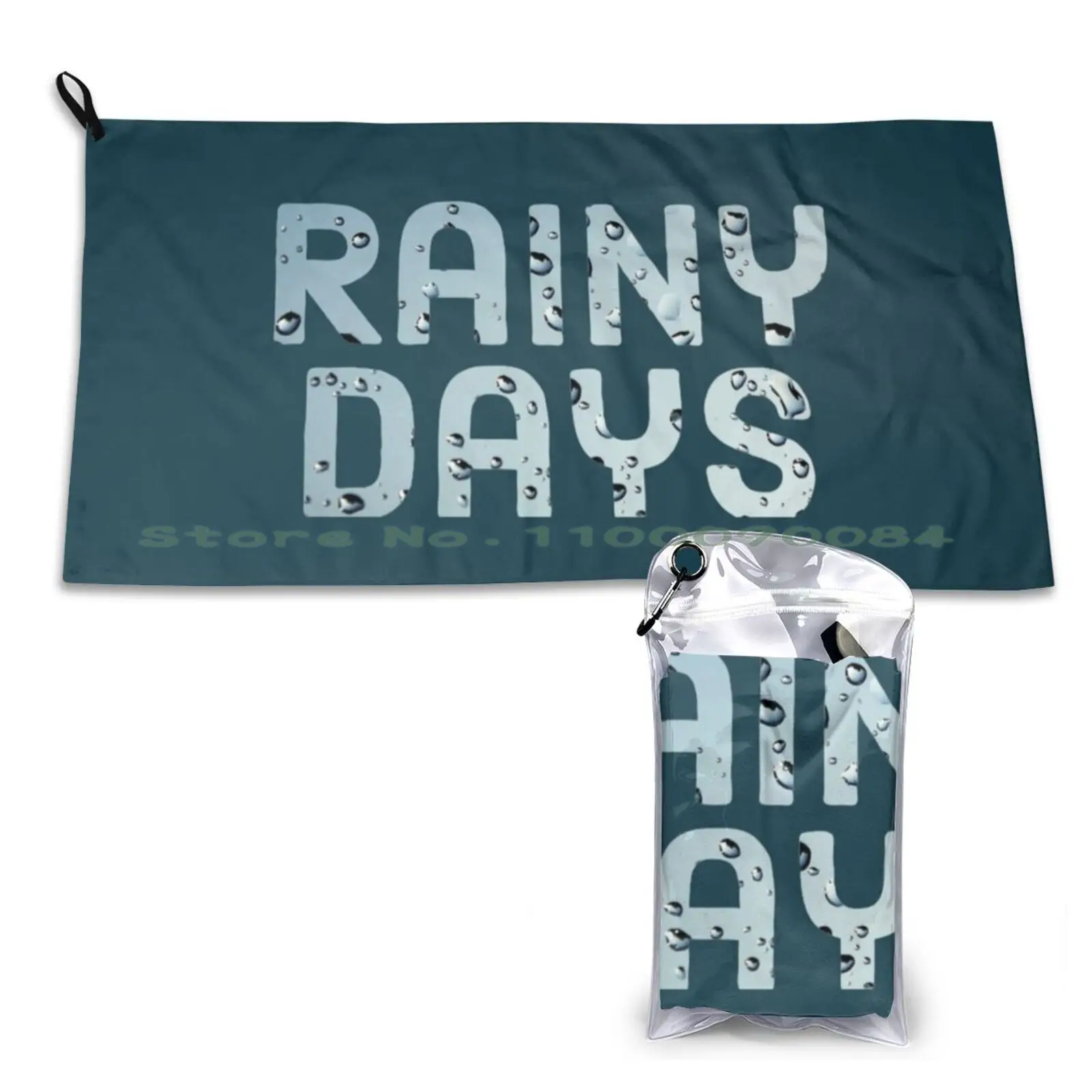

Дождливые дни-милая наклейка в дождливые дни. Быстросохнущее полотенце для спортзала, спортивной ванны, портативное полотенце для отдыха н...