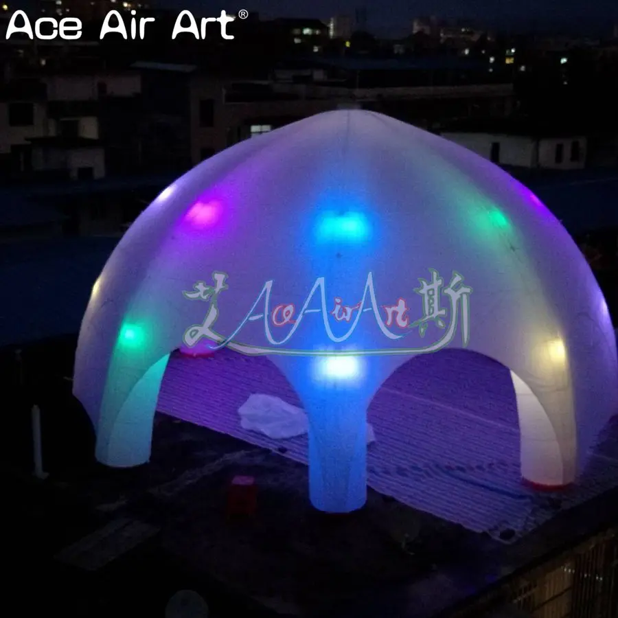 10m diameter LED lights inflatable dome spider marquee tent event gathering station with full cover and removable zipper door | Дом и сад