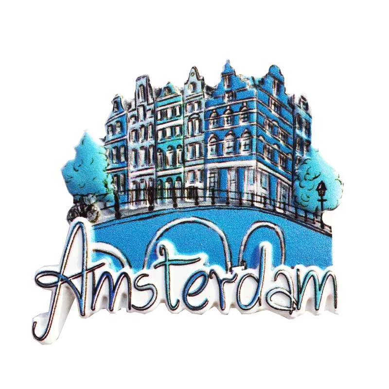 Нидерланды Амстердам туристический сувенир магнитная наклейка на холодильник