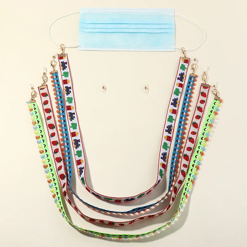 Новый тканевый брелок для очков с рисунком омаров застежка маска цепочка