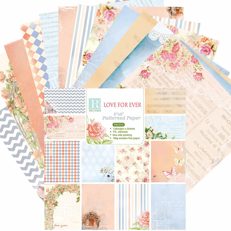 

24Pcs/Lot Flower Arch Retro Material Papers DIY Scrapbooking Album Diary Gift Decorative Paper Scrapbooking Paper