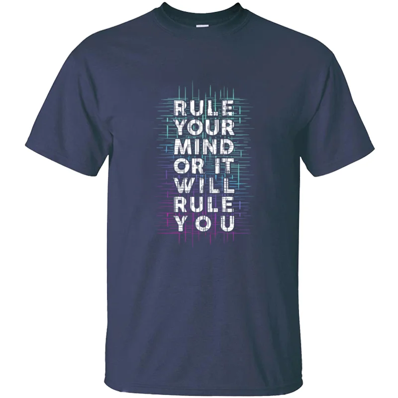 

Printed Rule Your Mind Or It Will Rule You. Men's T-Shirt 2020 Tshirt For Men Short-Sleeve Letter Hiphop Tops