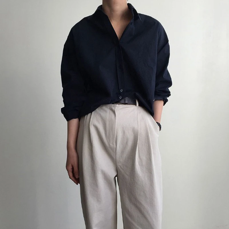 Женские офисные рубашки Sungtin белые синие повседневные шикарные винтажные