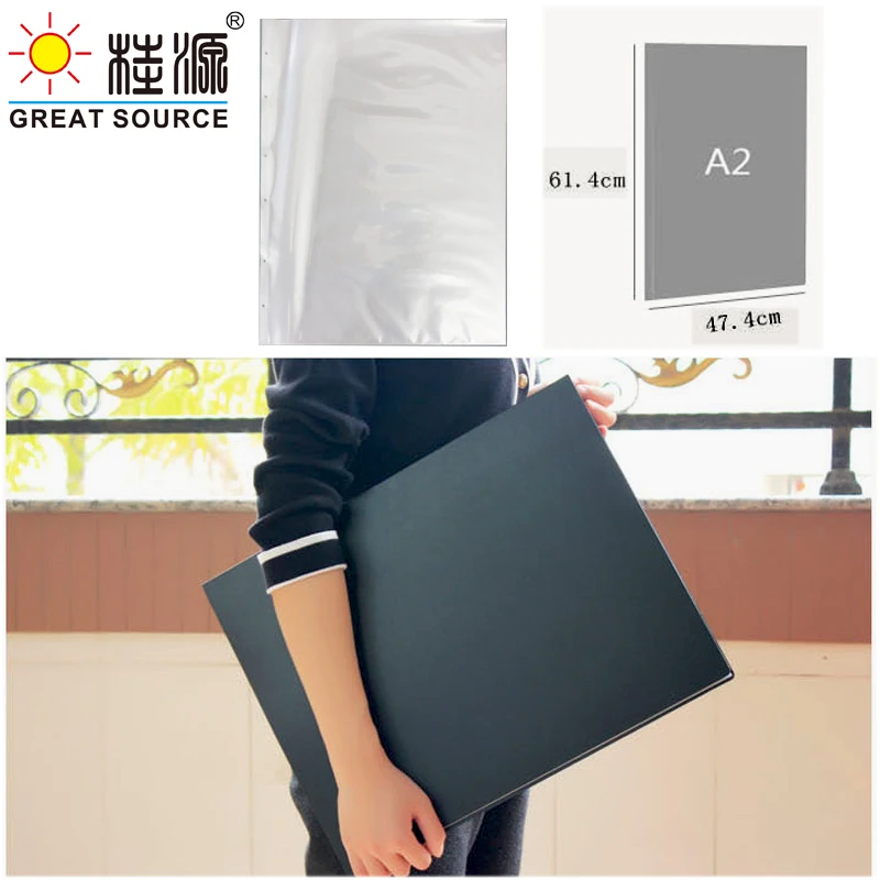

A2 Display Book Folder Binder Drawing Picture Presentation Folder Loose Leaf 4K Folder(Without Pocket)47.5*615mm(18.7"*24.2")